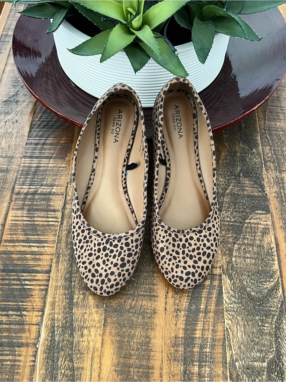 Arizona Jean Company Leopard Print Ballet Flats in Beige and Black Size 9 Medium